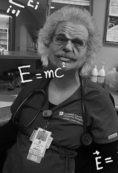 Jordan Wright dressed as Einstein