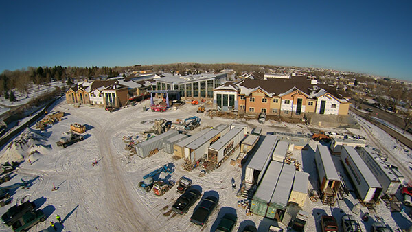 Arial view of construction
